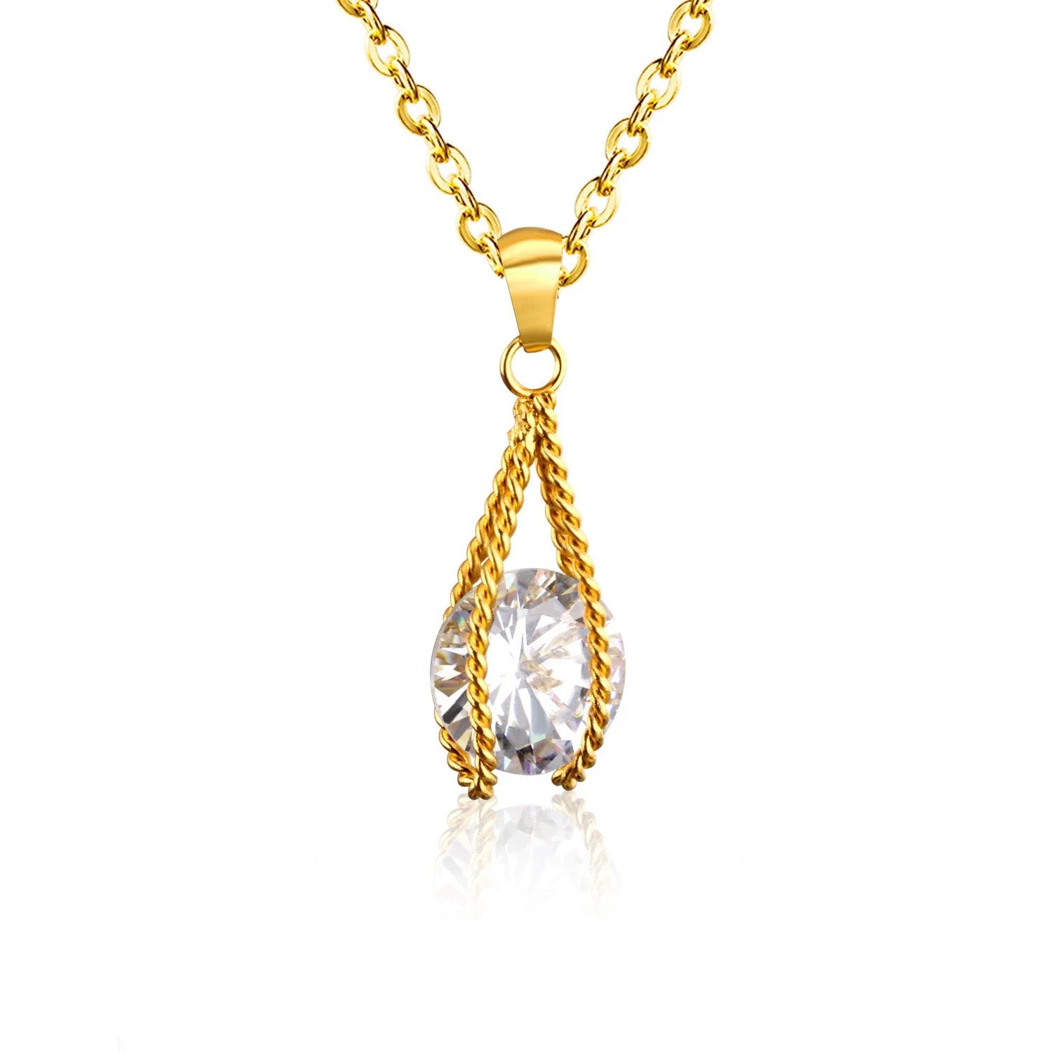 Layla Teardrop Caged Brilliant Crystal Set | Buy Set or Individual