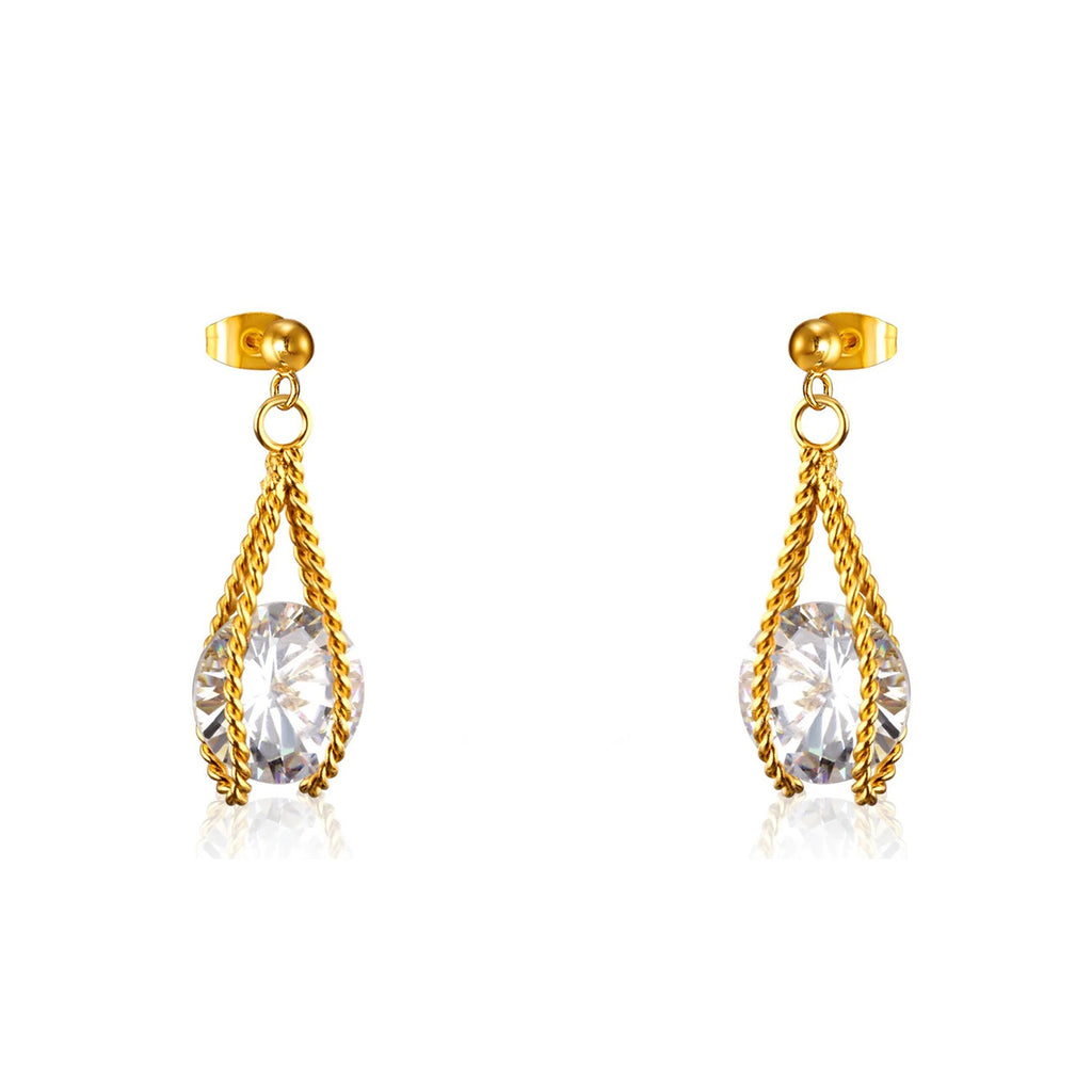 Layla Teardrop Caged Brilliant Crystal Set | Buy Set or Individual