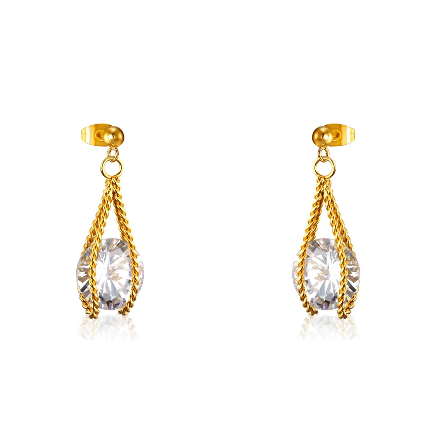 Layla Teardrop Caged Brilliant Crystal Set | Buy Set or Individual
