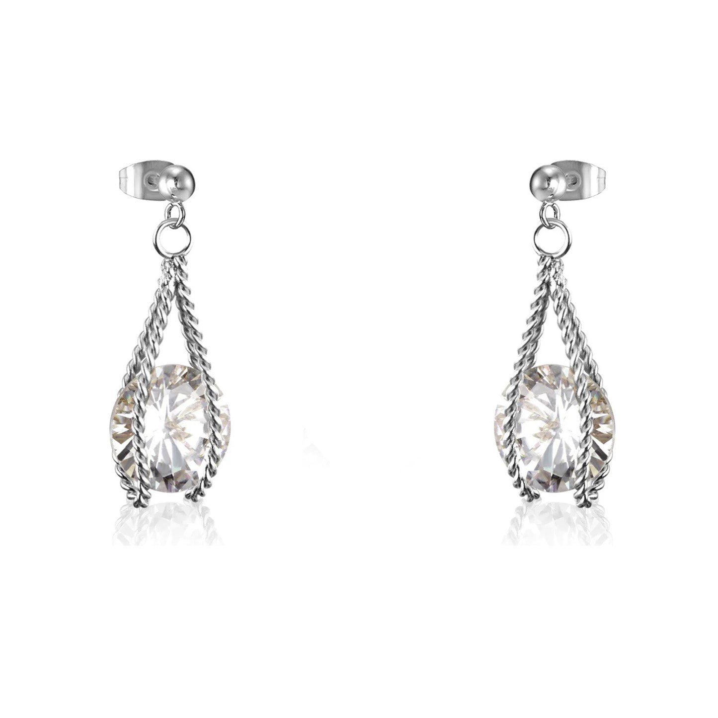 Layla Teardrop Caged Brilliant Crystal Set | Buy Set or Individual