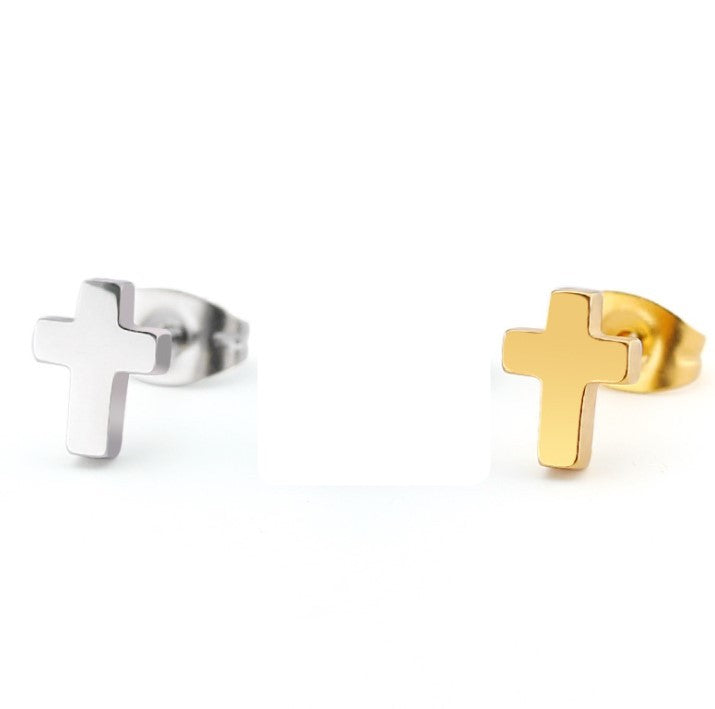 Allison Cross Faith Studs | Waterproof 18k Gold & Silver