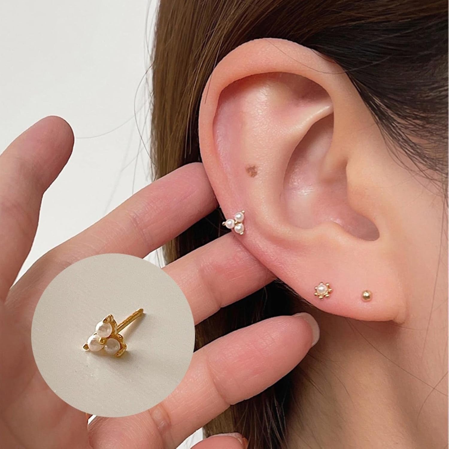 Tavi	Crystal Screw Back Studs Earrings