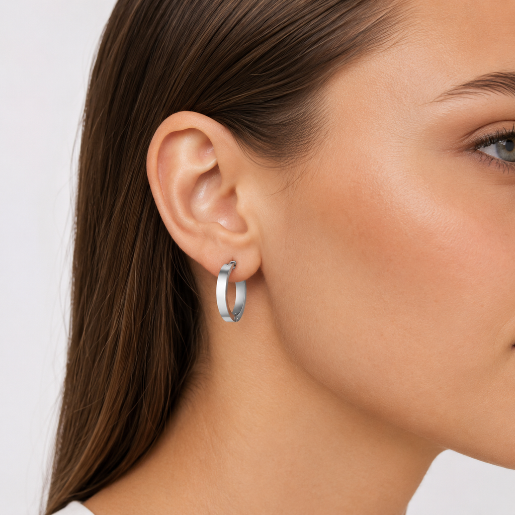 Sanam Wide Hoops | Waterproof 18K Gold & Silver