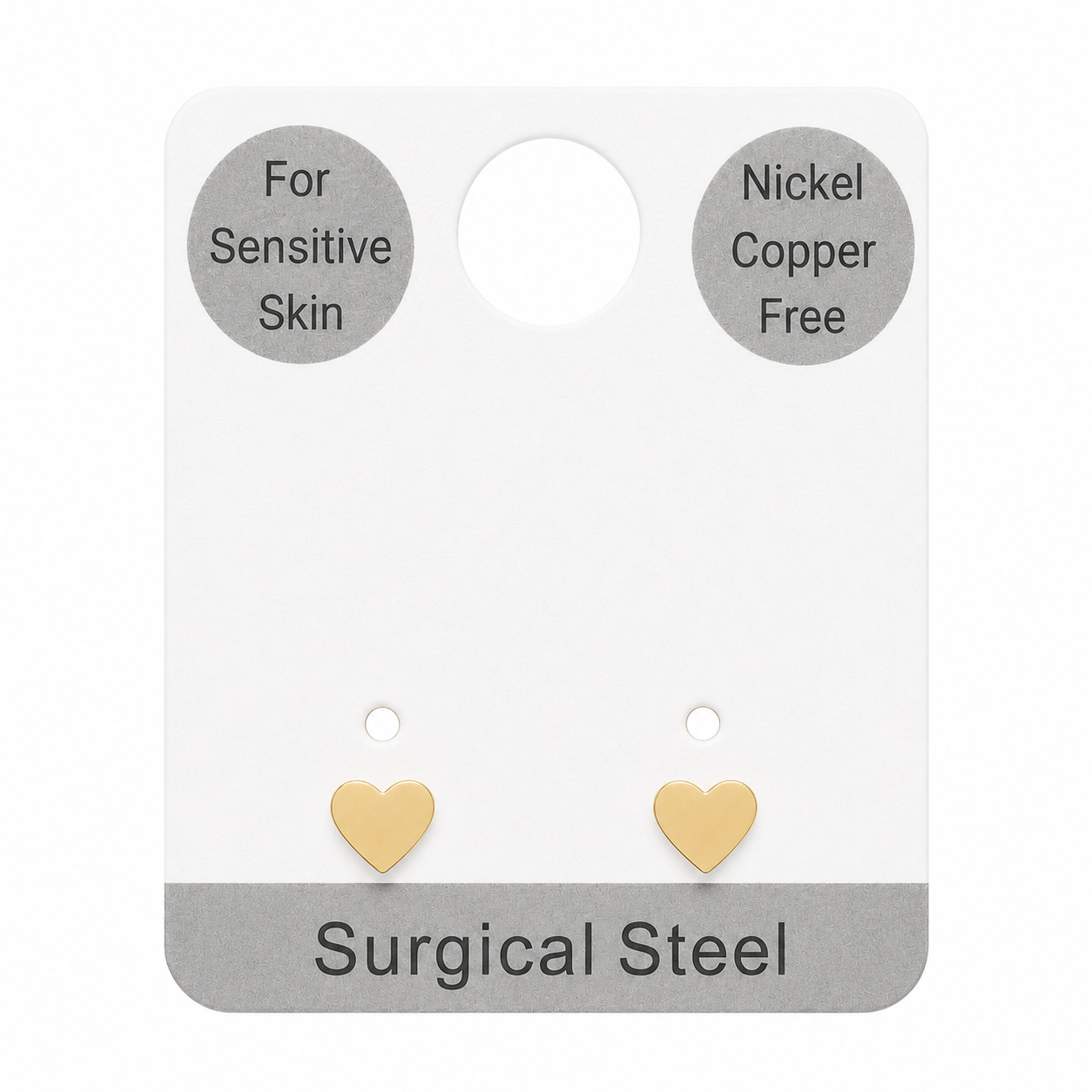 Rosea Love Heart Flat Back Studs - Gold & Silver