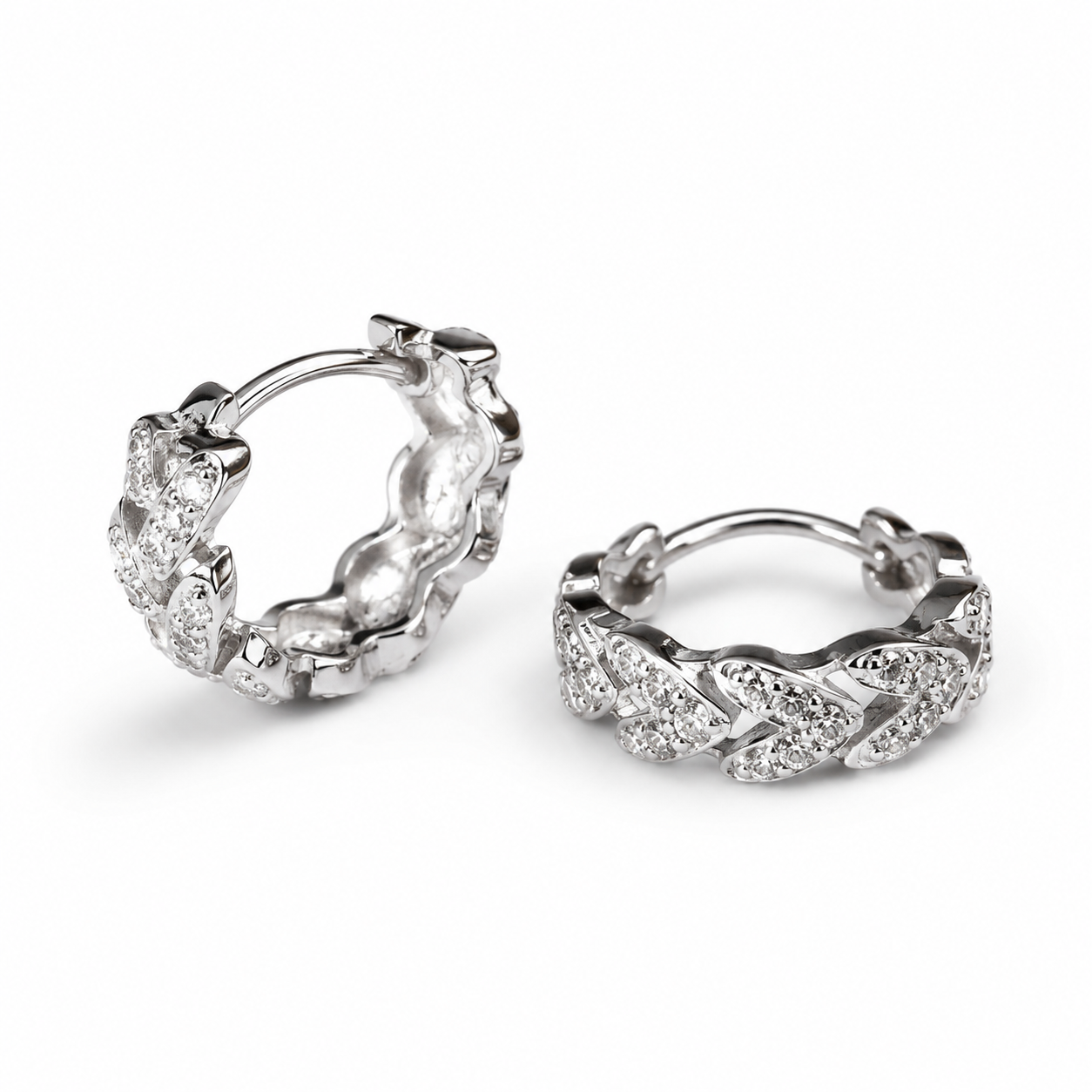 Sheena Crystal Hoops - Silver