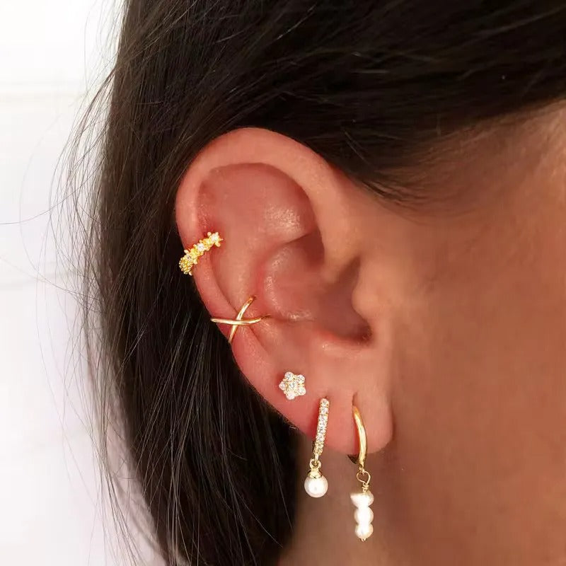 Nola Pearl Hoops Earrings