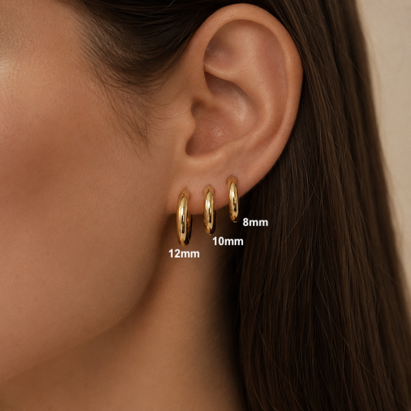 Tara Hoops | Waterproof 18K Gold 8mm To 20mm