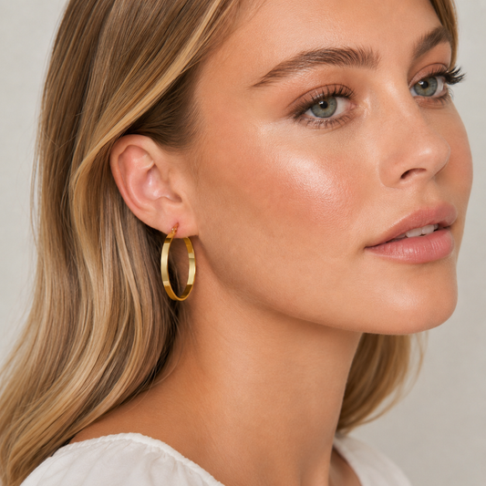 Electra Wide Hoops | Waterproof 18k Gold & Silver