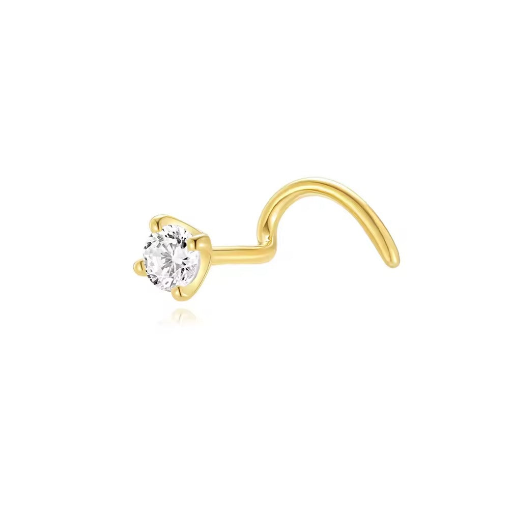 Woodbridge 3mm Crystal Curved Nose Stud- Single