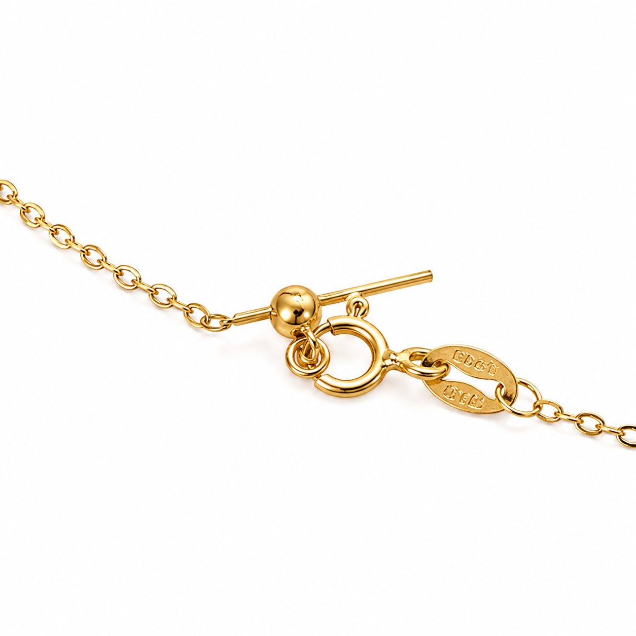 Aera	 Plain Chain Necklace with Adjustable Slider- Gold