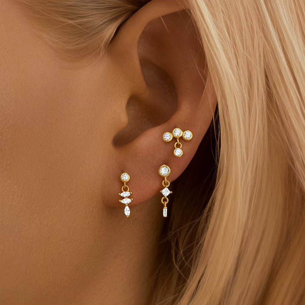 Prairie Crystal Drop Flatback Stud- Single Earring