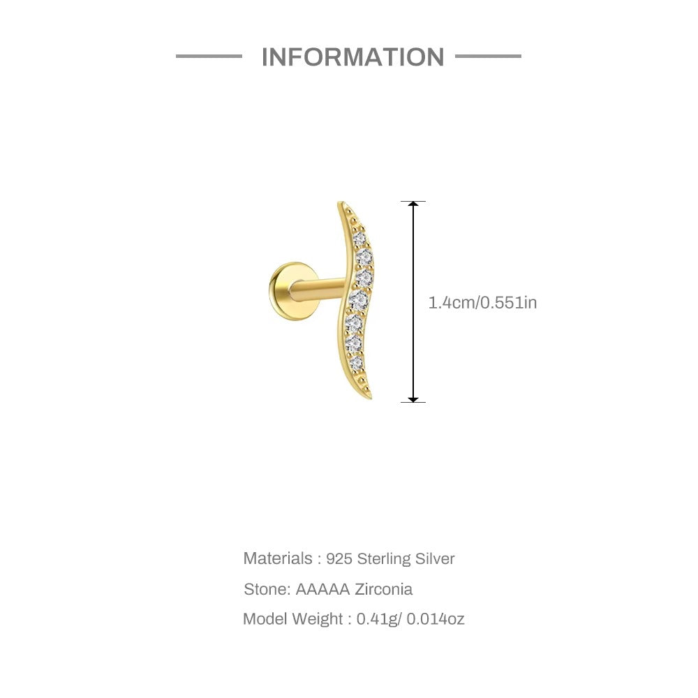 Hampton Crystal Flatback Stud- Single Earring