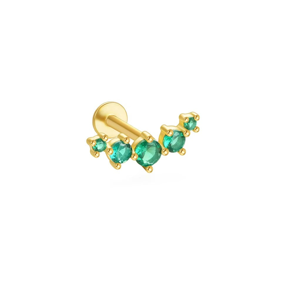 Bernar Green Emerald Green Flatback Stud- Single Earring