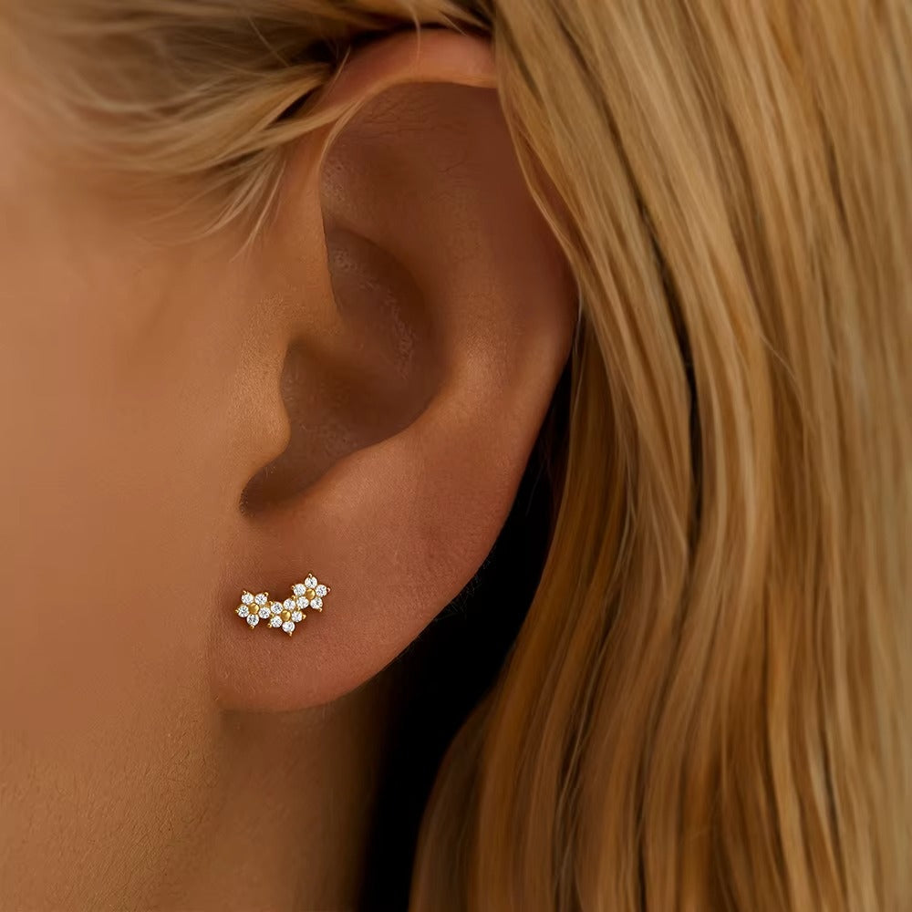 Grandinn Two Sided Crystal Flatback Stud- Single Earring