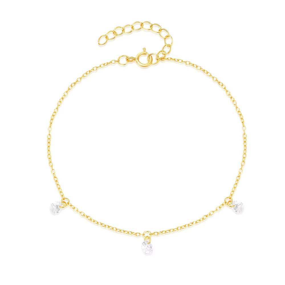 Parker Three Crystal Charms Bracelet