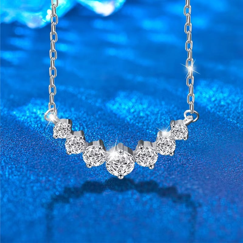 Filigree 1.7 CTW Seven Moissanite Stones Necklace