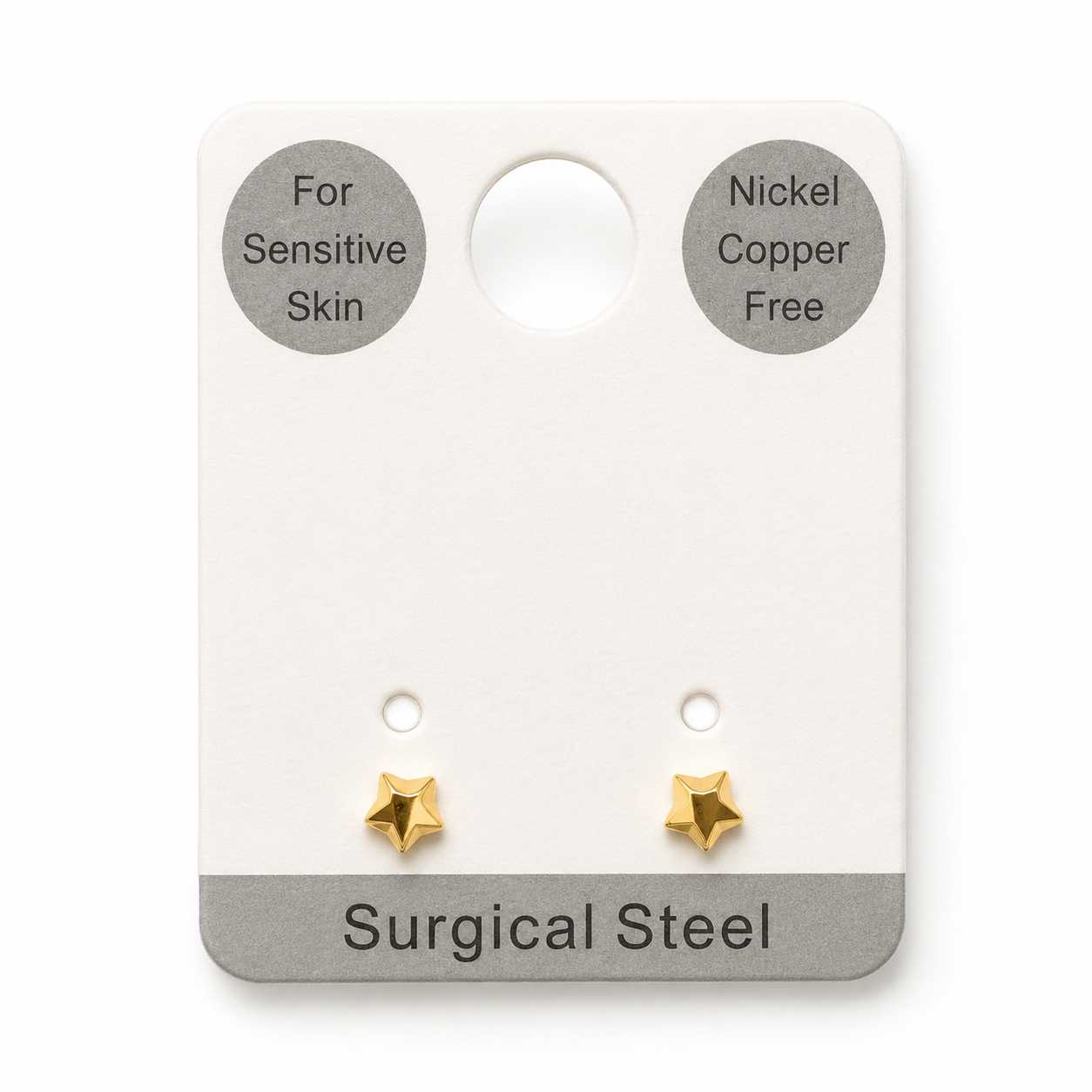 Amber Dainty Star Flat Back Studs | Waterproof 18k Gold & Silver
