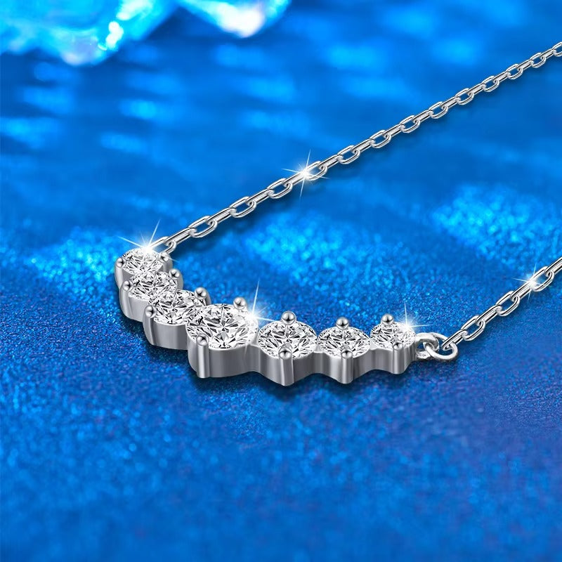 Filigree 1.7 CTW Seven Moissanite Stones Necklace