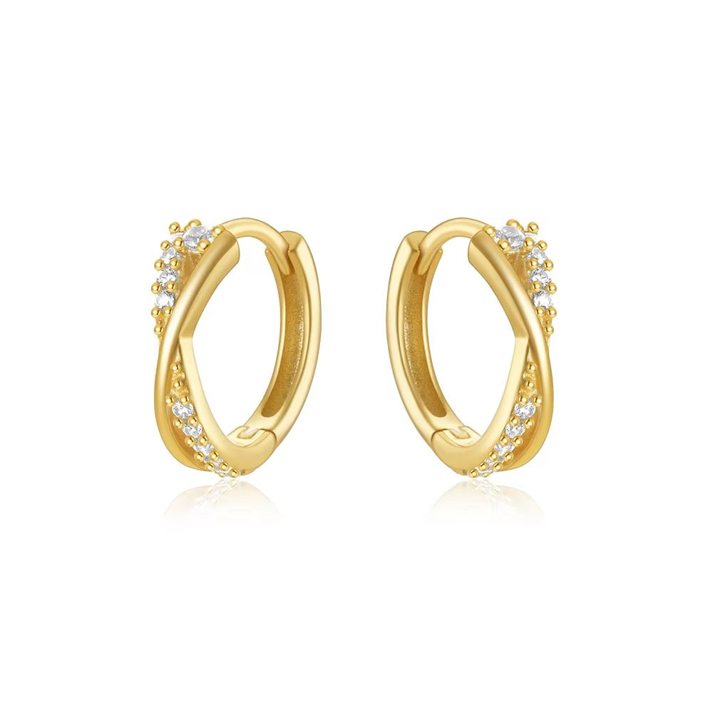 Geneva Crystal Criss Cross Hoops