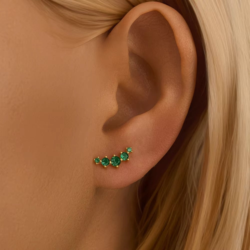 Bernar Green Emerald Green Flatback Stud- Single Earring