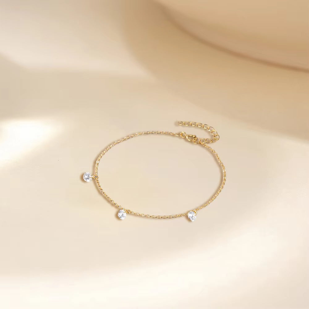 Parker Three Crystal Charms Bracelet