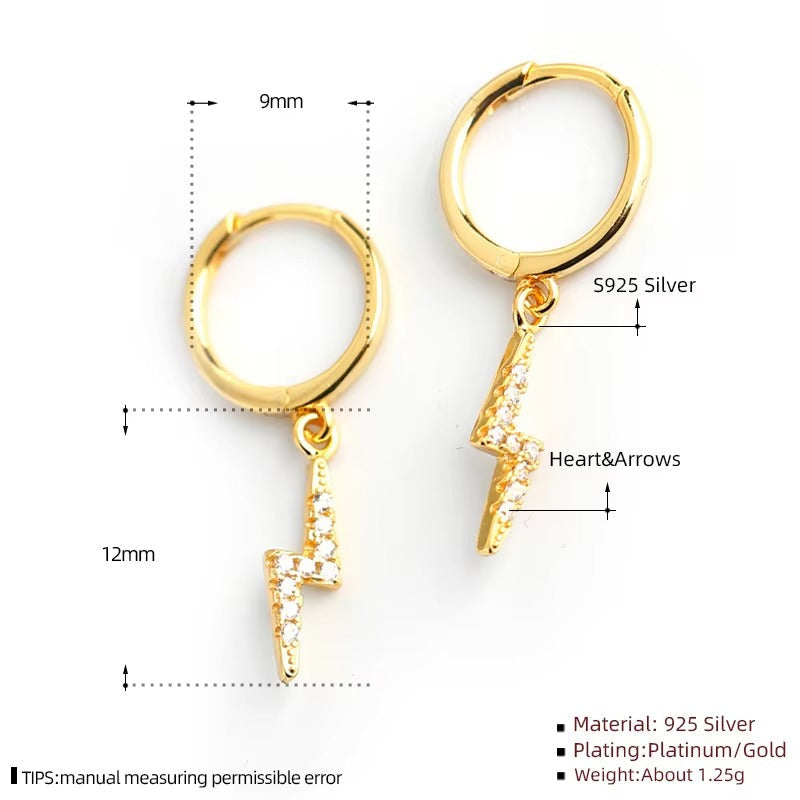 Angelique Lightening Pendant Hoops