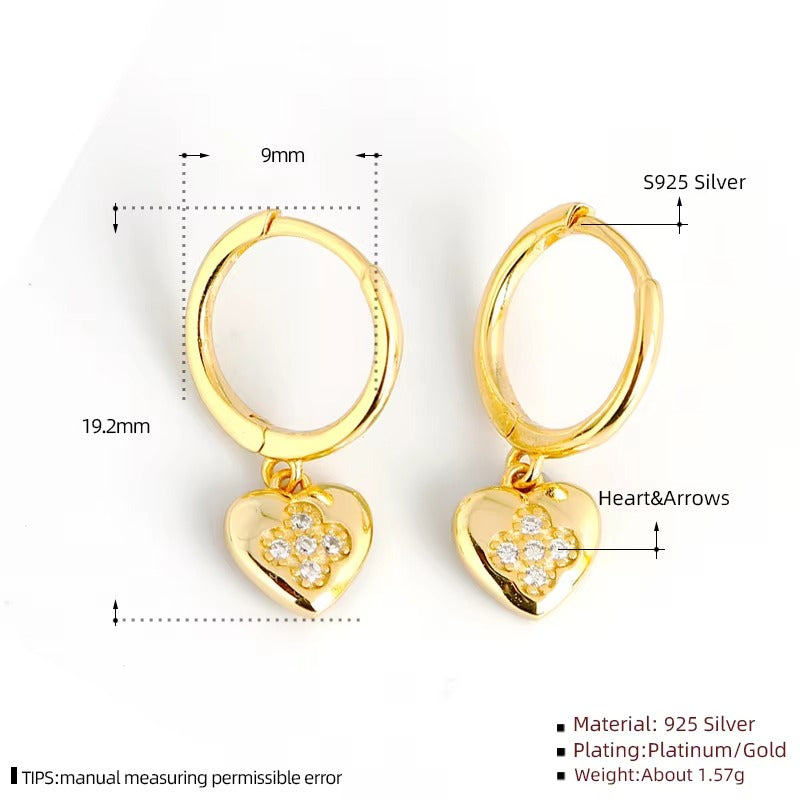 Amulet Heart Pendant Hoops