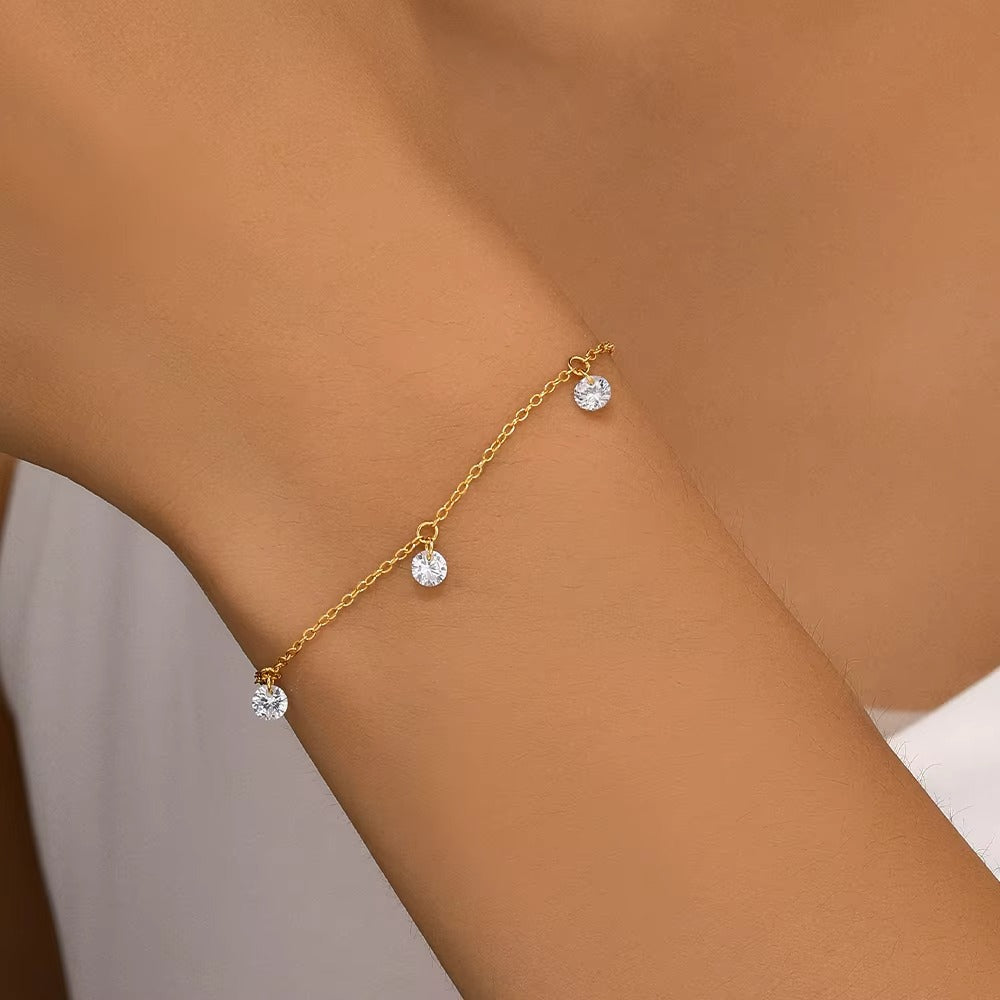 Parker Three Crystal Charms Bracelet