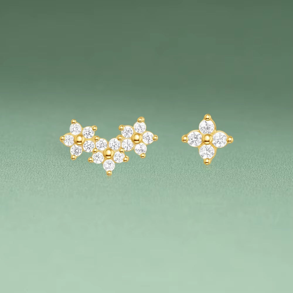 Grandinn Two Sided Crystal Flatback Stud- Single Earring