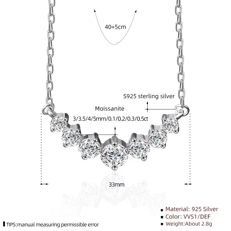 Filigree 1.7 CTW Seven Moissanite Stones Necklace