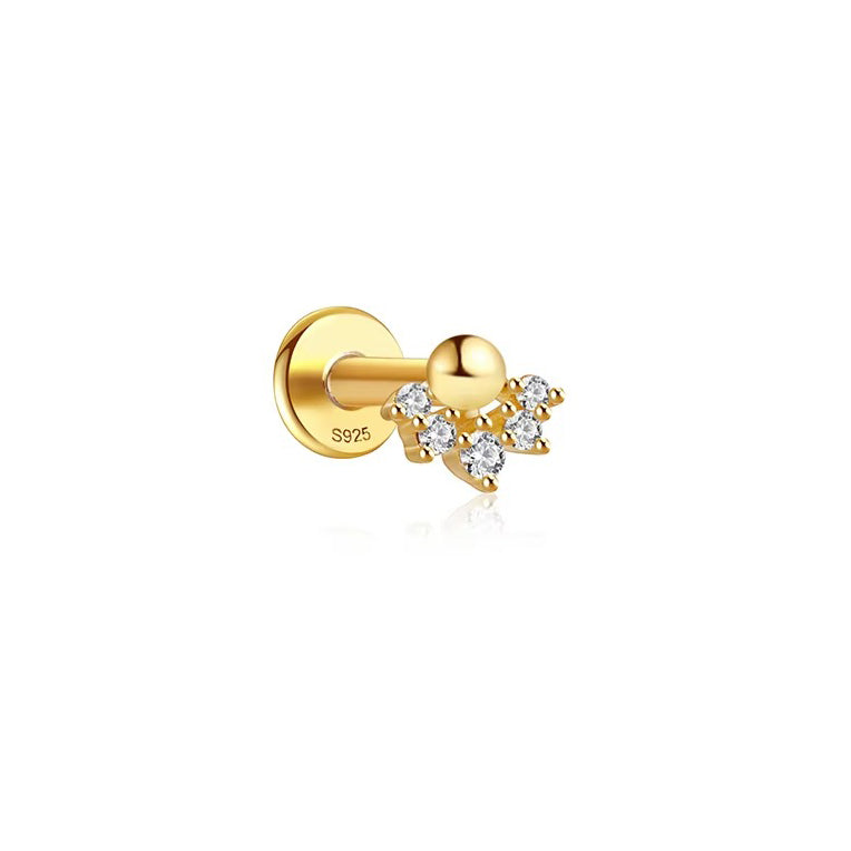 Gresham Crystal Flatback Stud- Single Earring