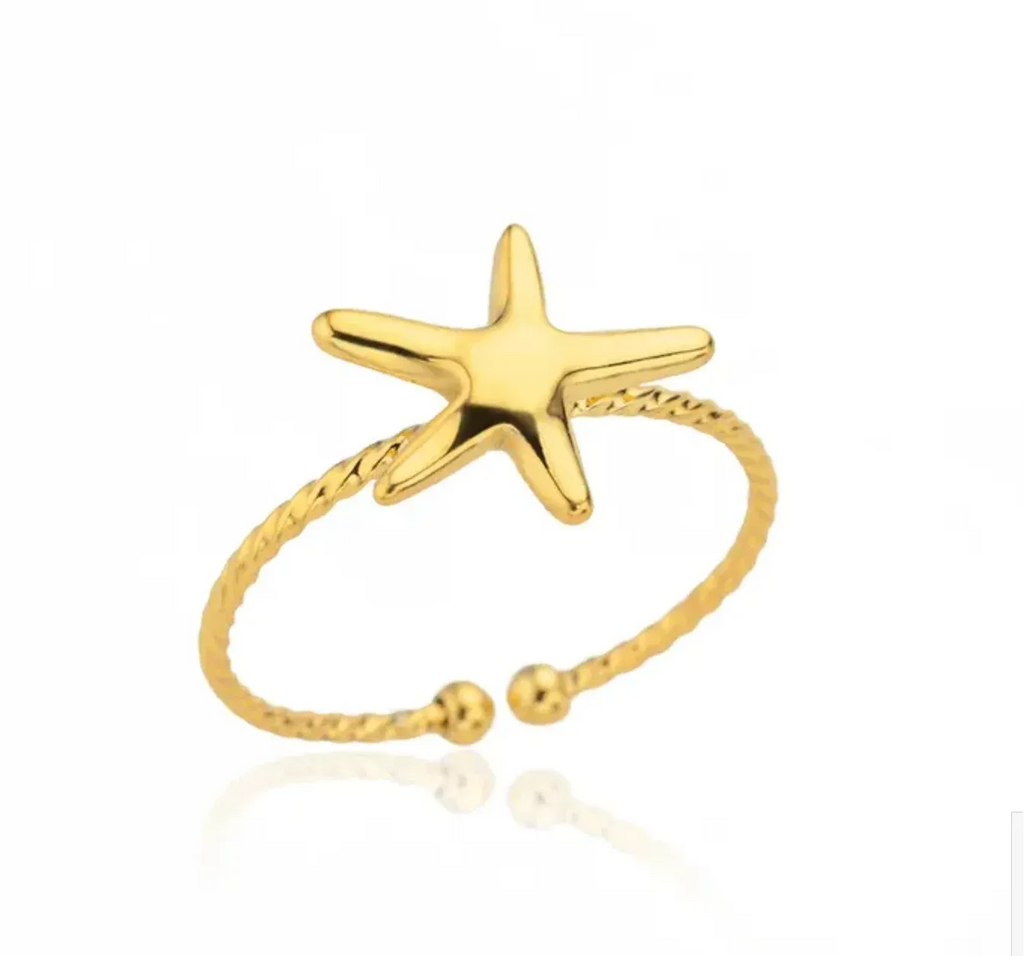 Adel Star-Fish Open Ring | Waterproof 18k Gold
