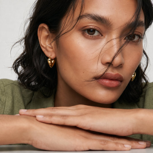 Adeline Full of Love Hoop Earrings | Waterproof 18k Gold