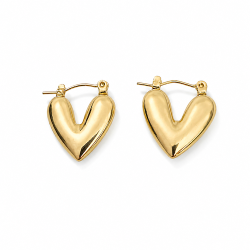 Adeline Full of Love Hoop Earrings | Waterproof 18k Gold