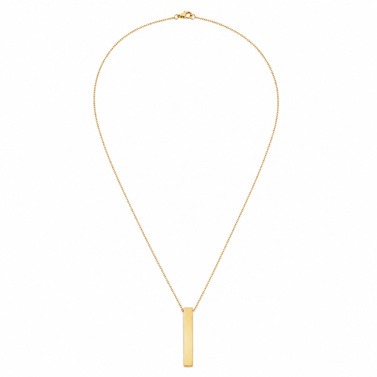 Adrian Long Vertical Bar Necklace | Waterproof 18K Gold