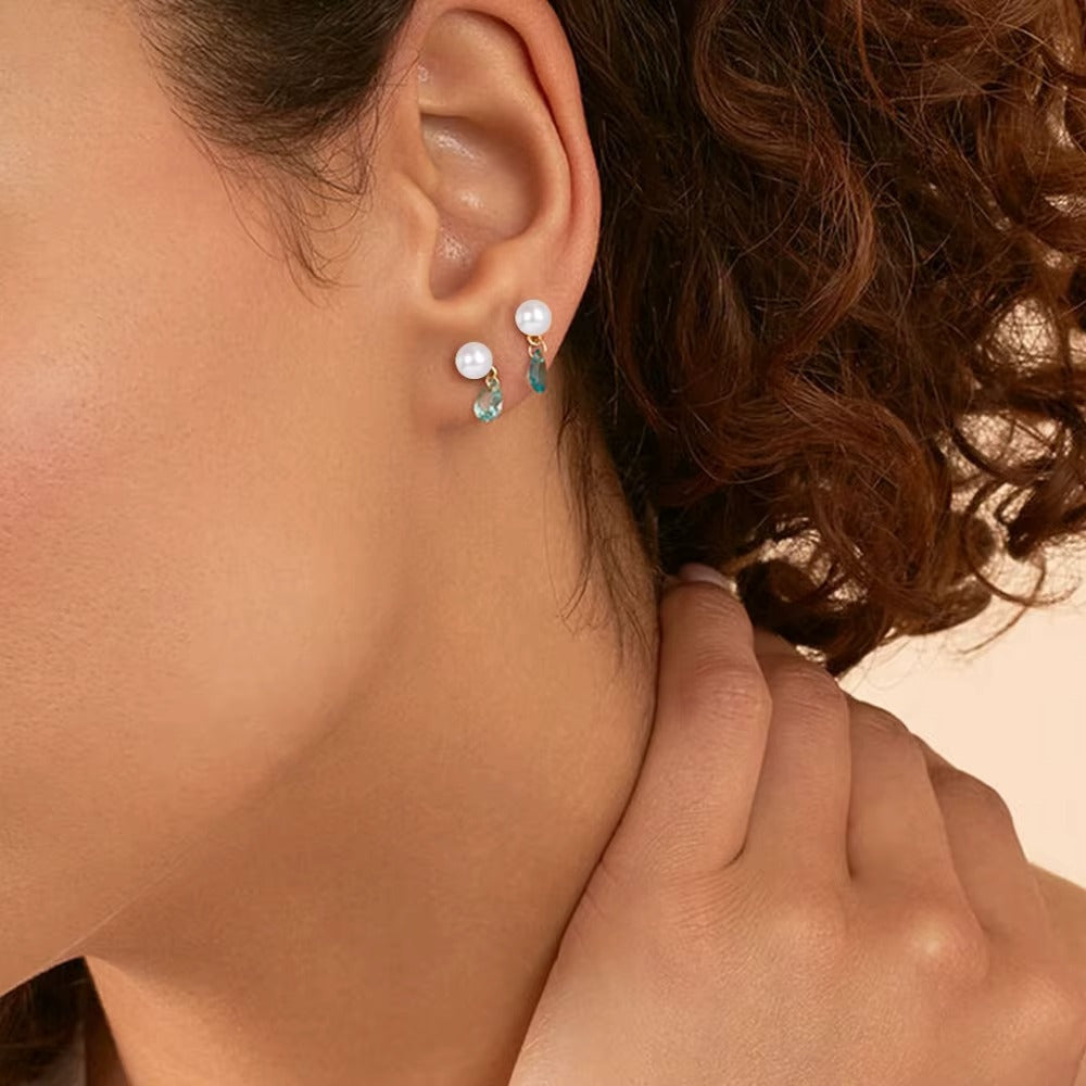 Hingham Pearls & Aquamarine Drops