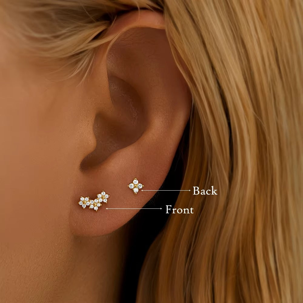 Grandinn Two Sided Crystal Flatback Stud- Single Earring