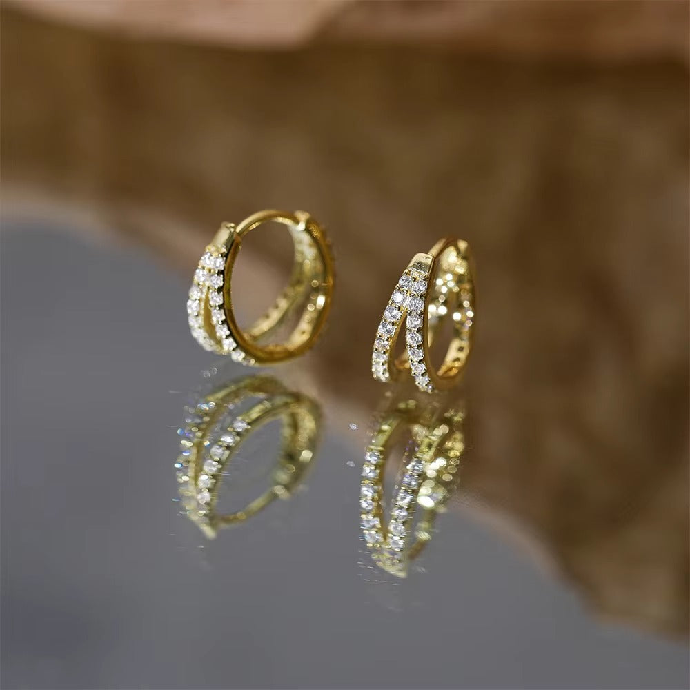 Mira Crystal Hoops Earrings