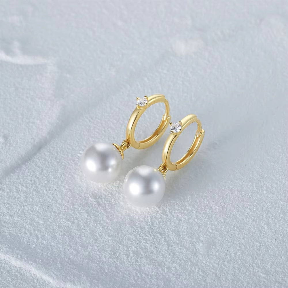 Bliss Pearl Hoops Earrings