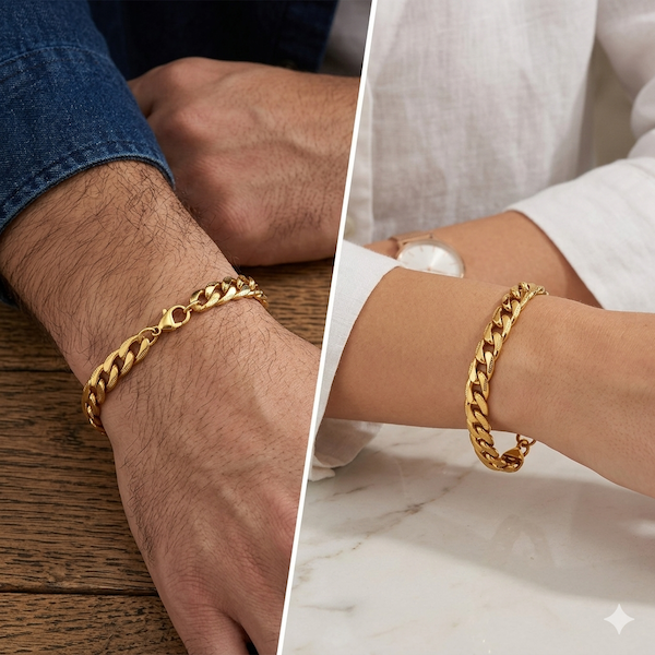 Alexios Cuban Bracelet | Waterproof 18k Gold & Silver