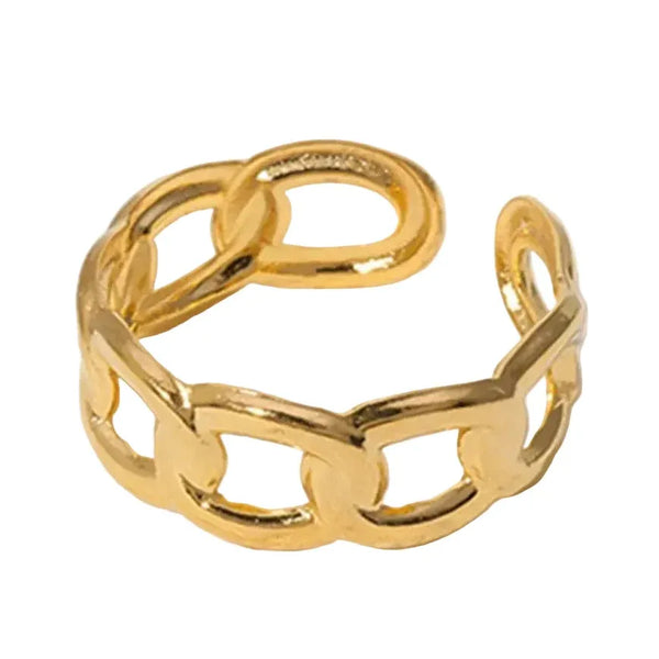 Alisa Chain Wrap Adjustable Ring | Waterproof 18k Gold & Silver