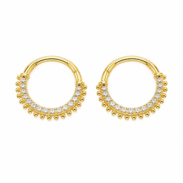 Allan Crystal Pavé Helix Hoops Gold- Single