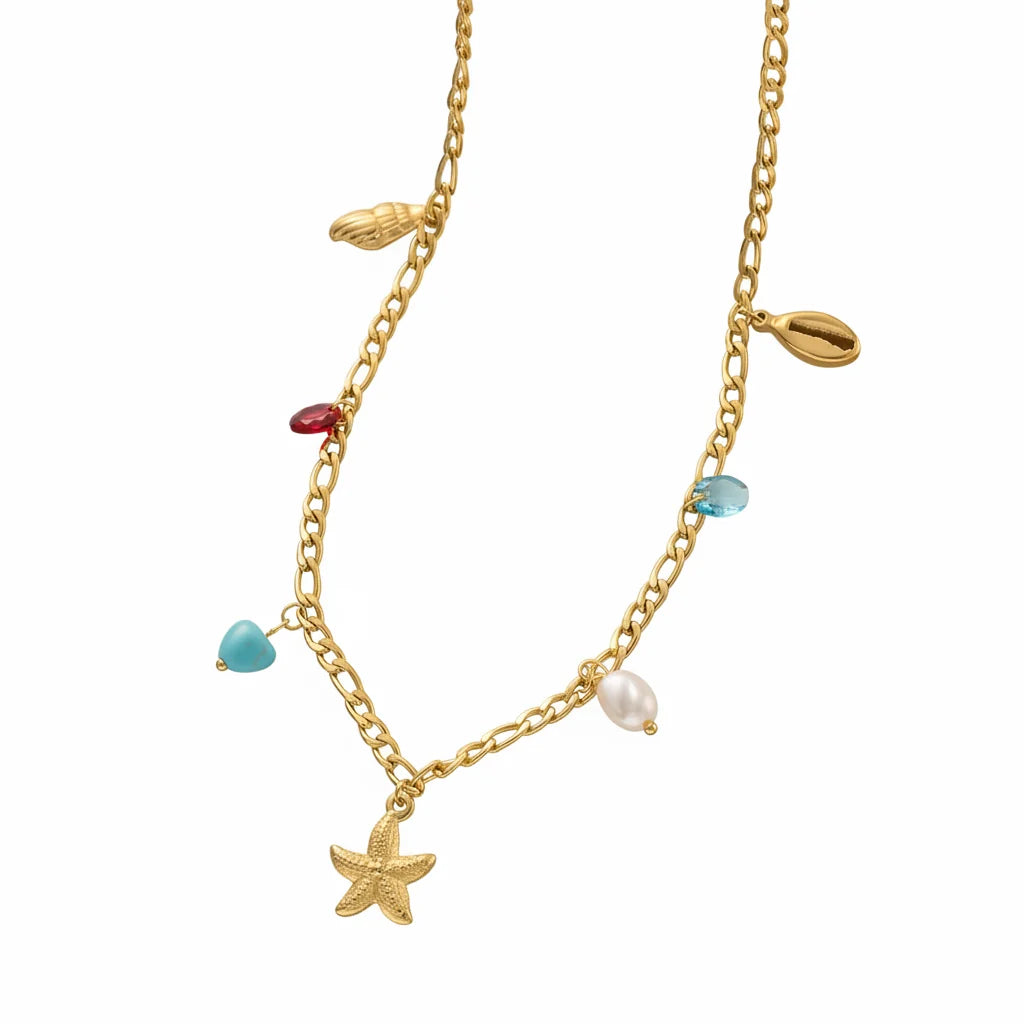 Amabel Ocean Inspired Necklace | Waterproof 18k Gold