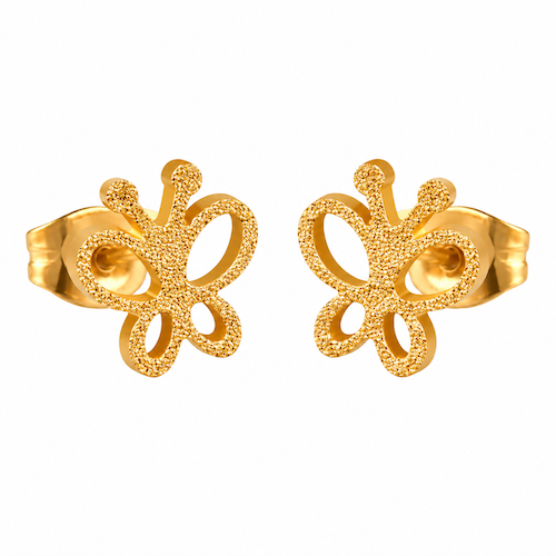 Amie Butterfly Studs | Waterproof 18k Gold & Silver