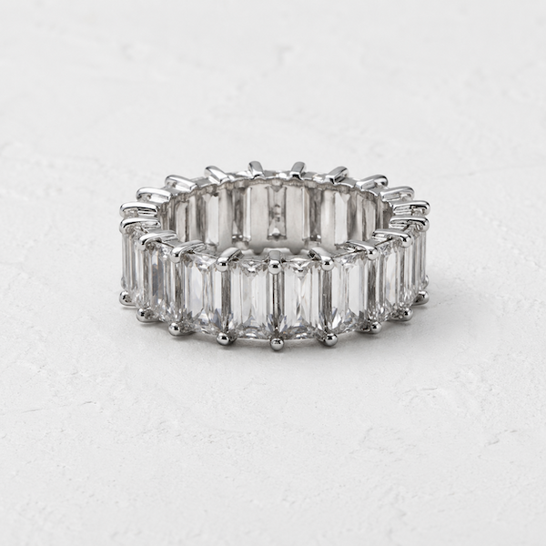 Anastasia Baguette Cut CZ Diamond Ring | Waterproof Silver