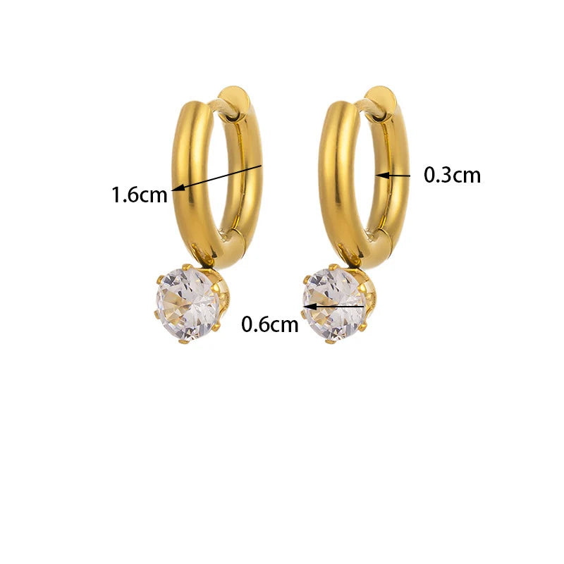 Anaya CZ Drop Hoop Earrings | Waterproof 18k Gold & Silver