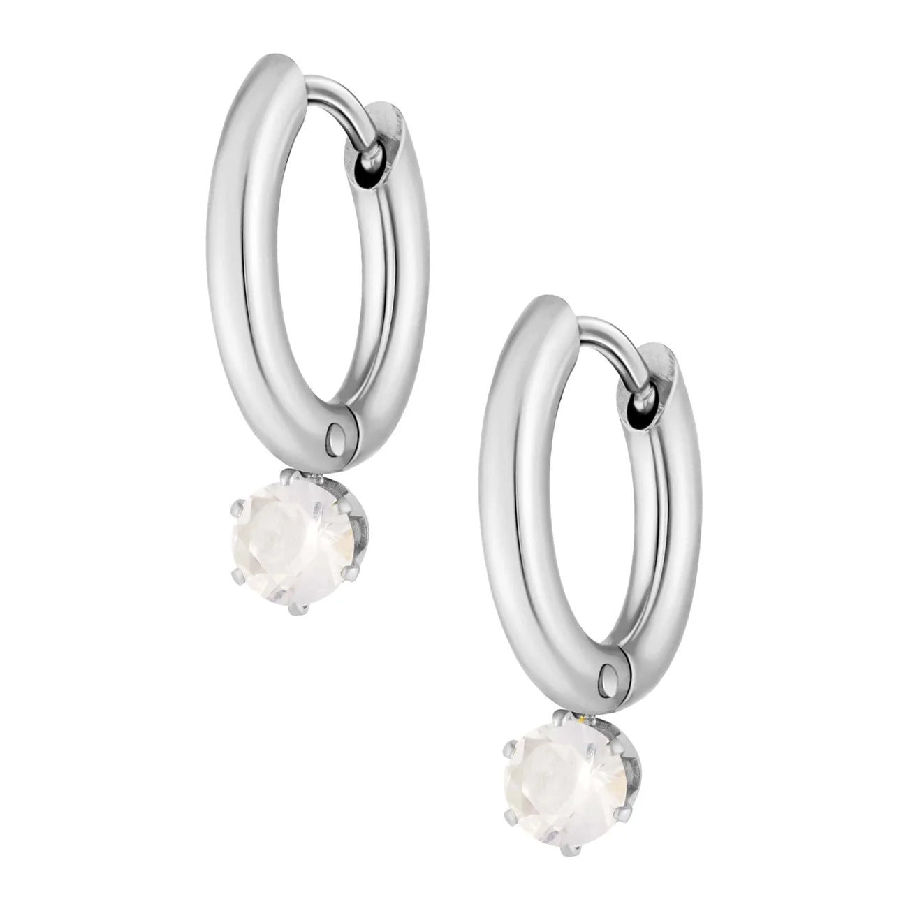 Anaya CZ Drop Hoop Earrings | Waterproof 18k Gold & Silver