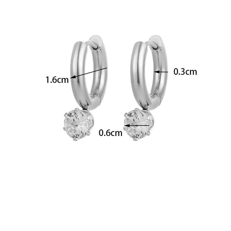 Anaya CZ Drop Hoop Earrings | Waterproof 18k Gold & Silver