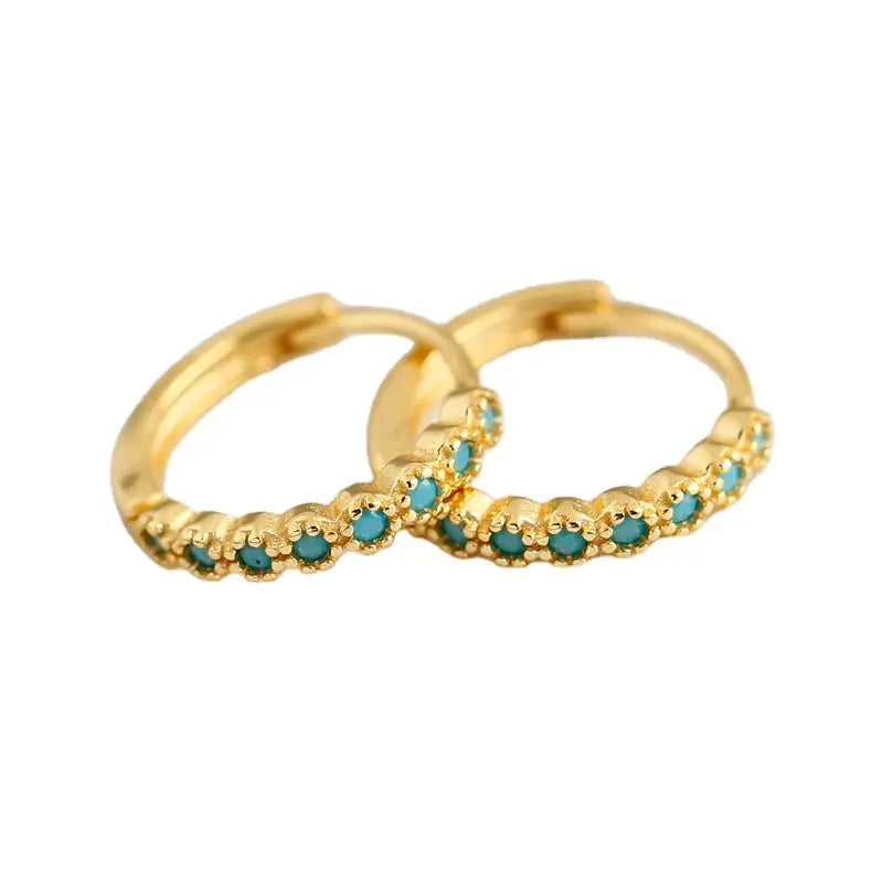 Asheville Turquoise Stone Hoops