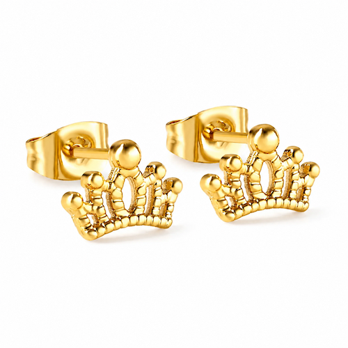Arden Crown Studs | Waterproof 18k Gold & Silver